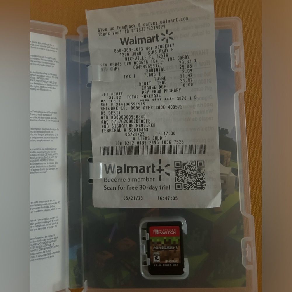 Nintendo Switch Minecraft Game